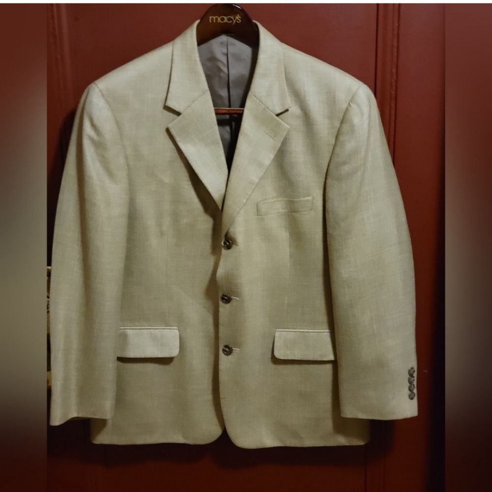Club Room by Charter Club Tan Men's Notched Lapel Jacket/Blazer Size 42S